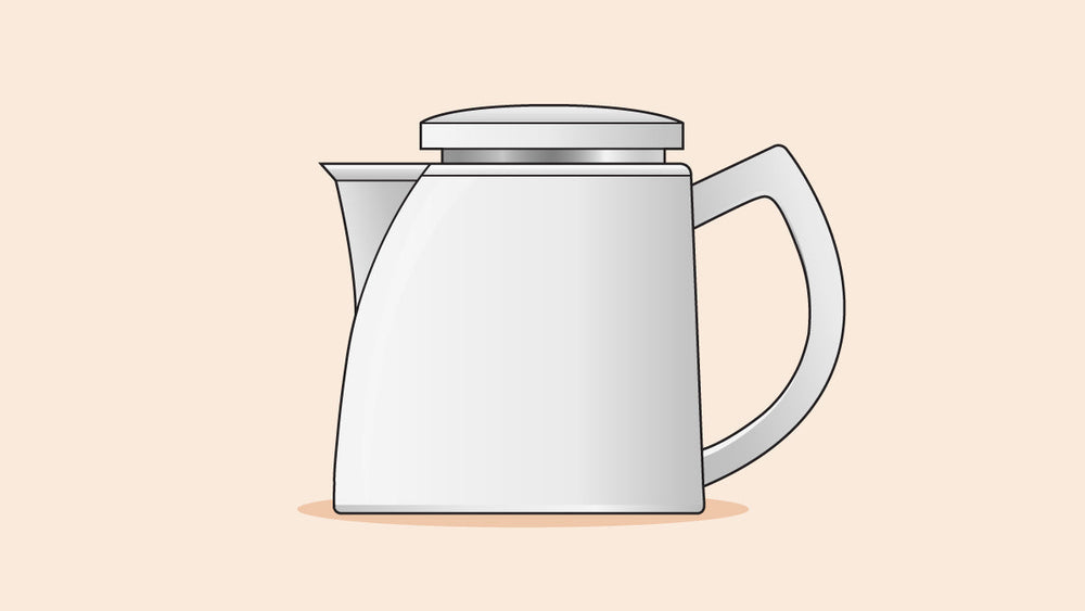 Softbrew coffee maker in a minimalist white design with a sturdy handle and spout
