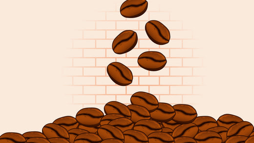 Pile of freshly roasted coffee beans