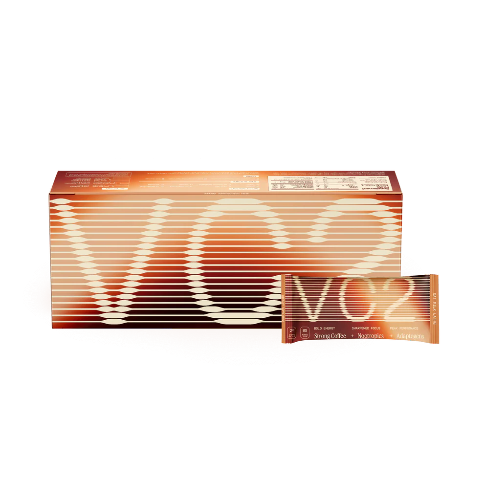 Cafely VC2 Oat Milk Latte box and sachet